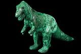 Polished Malachite Dinosaur Sculpture - Congo #113390-3